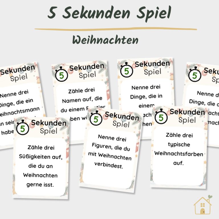 5 Sekunden Weihnachten Spiel für Kinder Beitragsbild