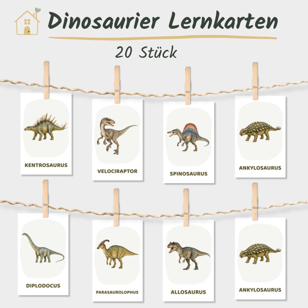 Dinosaurier Lernkarten Kinder