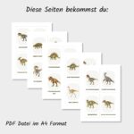 Dinosaurier Lernkarten Kinder Druckvorlage