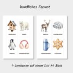 Lernkarten für Kinder im Winter Format
