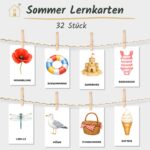 Sommer Lernkarten Kinder