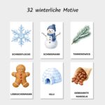 winterliche Lernkarten für Kinder