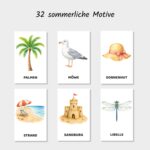 sommerliche Lernkarten für Kinder